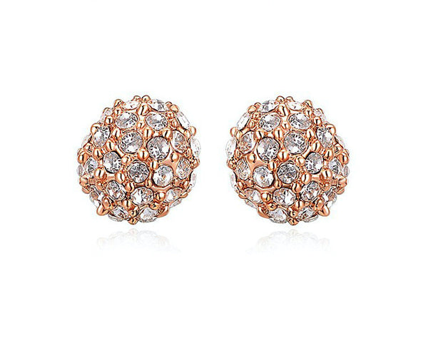 18K Rose Gold Plated Francesca Earrings with Simulated Diamond