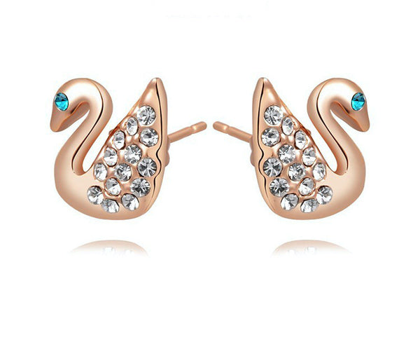 18K Rose Gold Plated Gabriela Earrings with Simulated Diamond