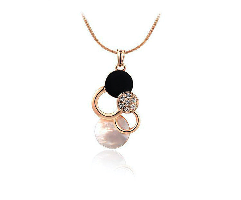 18K Rose Gold Plated Genevieve Necklace with Simulated Diamond
