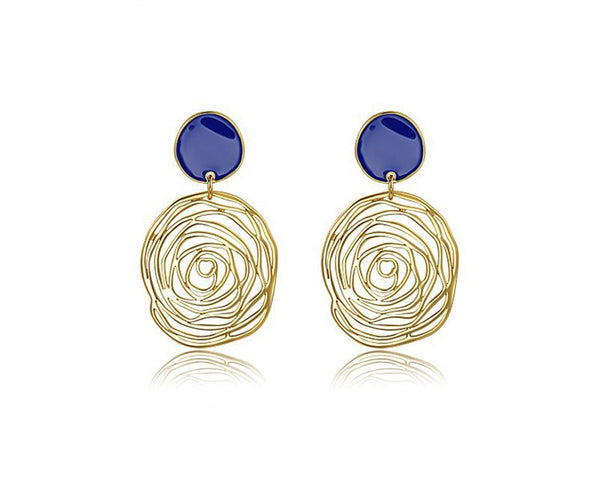 18K Rose Gold Plated Georgia Earrings with Simulated Diamond