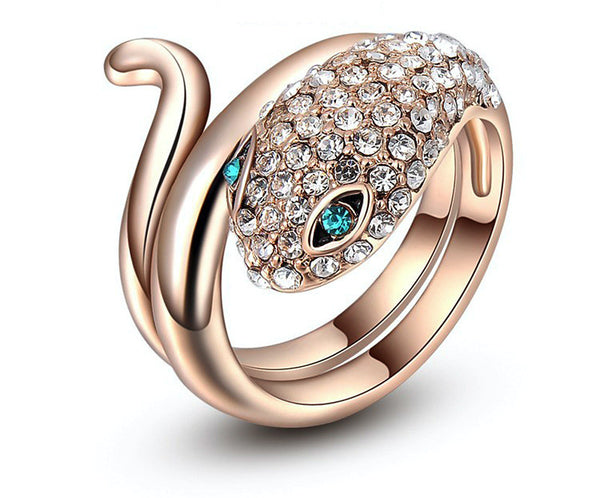 18K Rose Gold Plated Grace Ring with Simulated Diamond