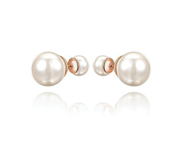 18K Rose Gold Plated Hailey Earrings with Simulated Diamond
