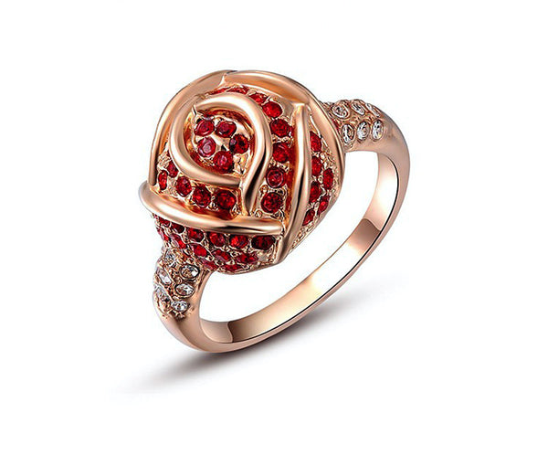 18K Rose Gold Plated Haley Ring with Simulated Diamond