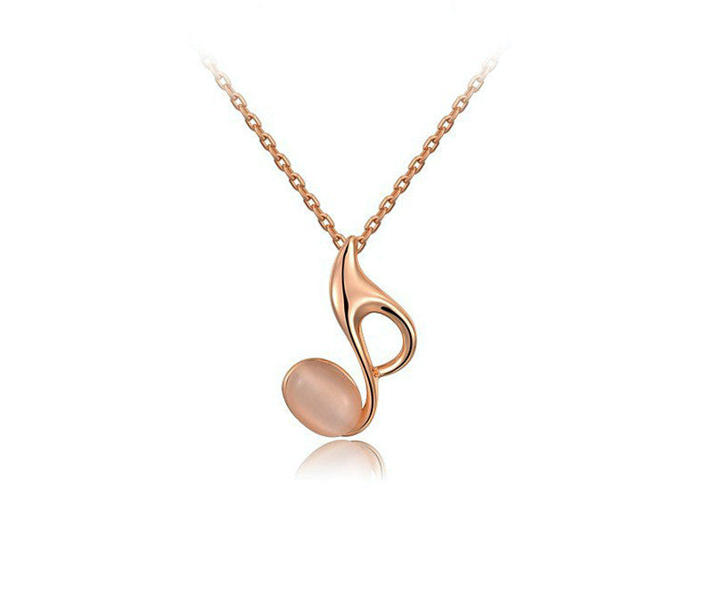 18K Rose Gold Plated Harley Necklace with Simulated Diamond
