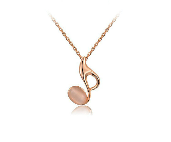 18K Rose Gold Plated Harley Necklace with Simulated Diamond