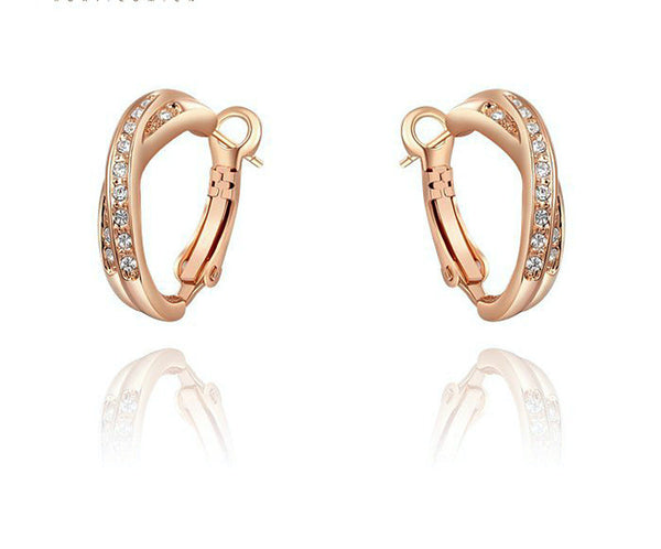18K Rose Gold Plated Harper Earrings with Simulated Diamond