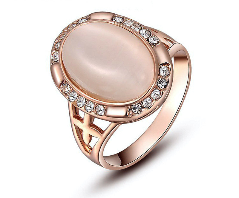 18K Rose Gold Plated Harper Ring with Simulated Diamond