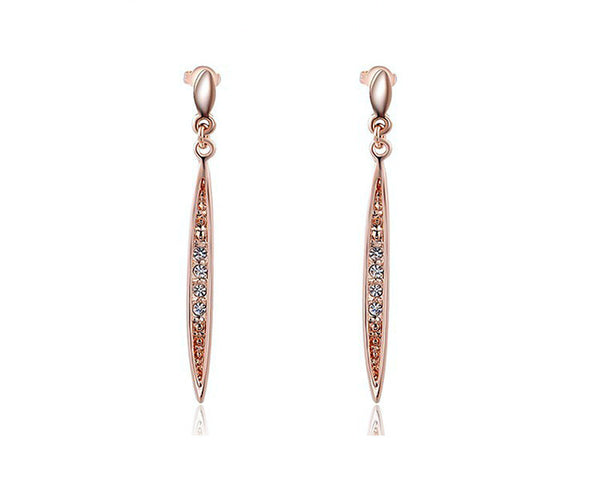 18K Rose Gold Plated Hazel Earrings with Simulated Diamond