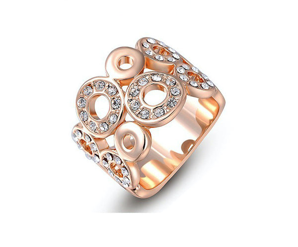 18K Rose Gold Plated Hazel Ring with Simulated Diamond