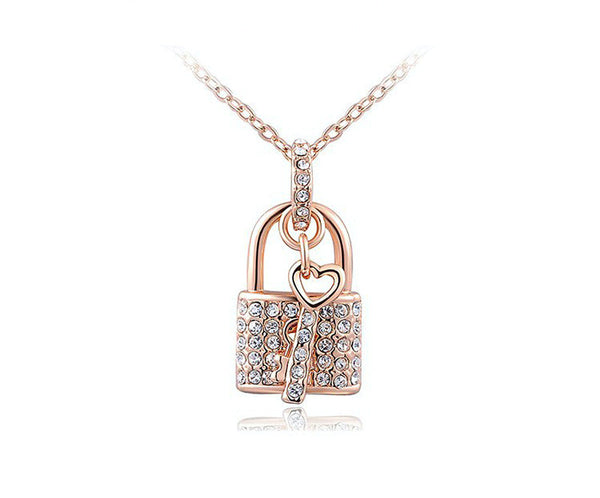 18K Rose Gold Plated Isabella Necklace with Simulated Diamond