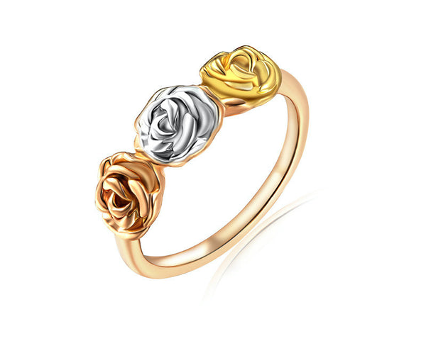 18K Rose Gold Plated Jacqueline Ring with Simulated Diamond
