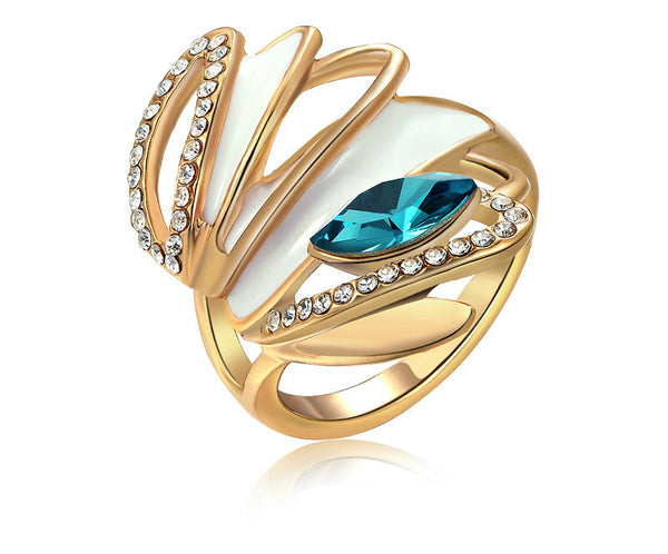 18K Rose Gold Plated Janiyah Ring with Simulated Diamond