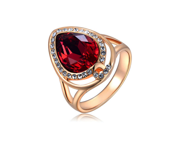 18K Rose Gold Plated Jaylah Ring with Simulated Diamond