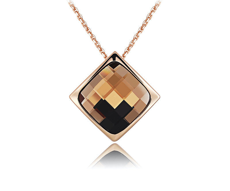 18K Rose Gold Plated Jenna Necklace with Simulated Diamond