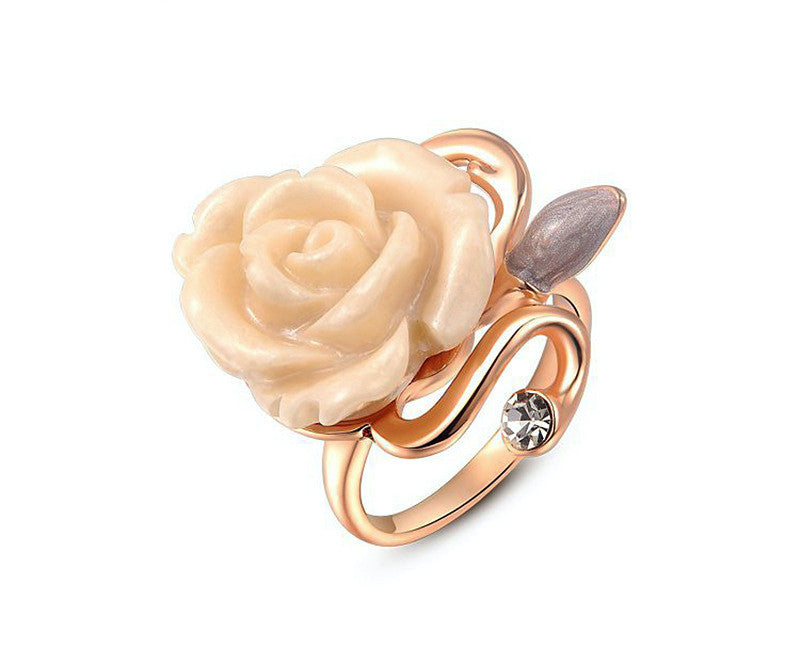 18K Rose Gold Plated Jenna Ring with Simulated Diamond