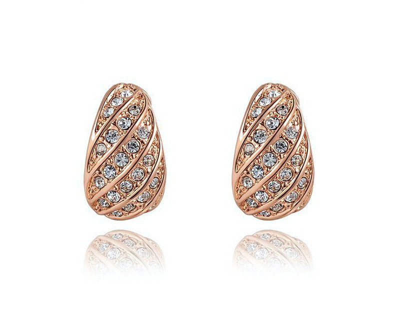 18K Rose Gold Plated Jessa Earrings with Simulated Diamond