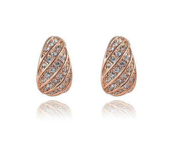 18K Rose Gold Plated Jessa Earrings with Simulated Diamond