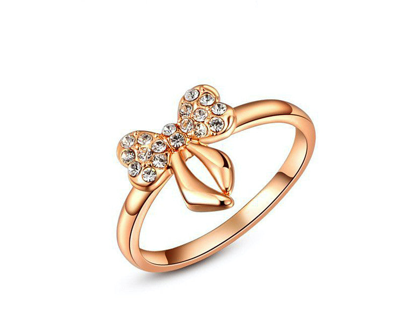 18K Rose Gold Plated Journee Ring with Simulated Diamond