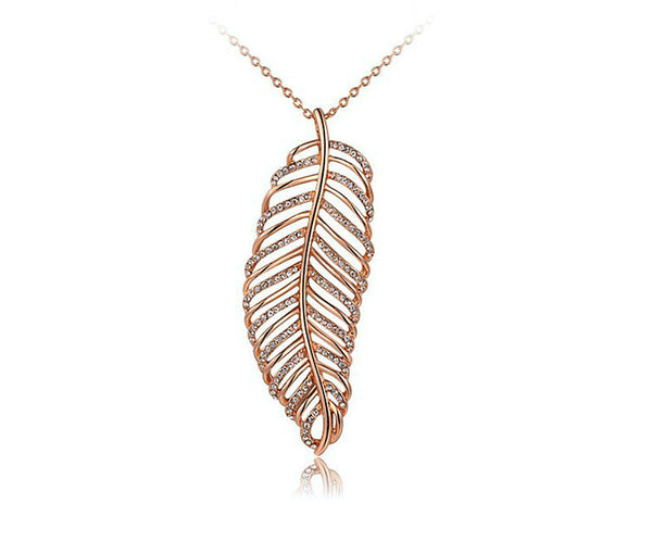 18K Rose Gold Plated Journey Necklace with Simulated Diamond