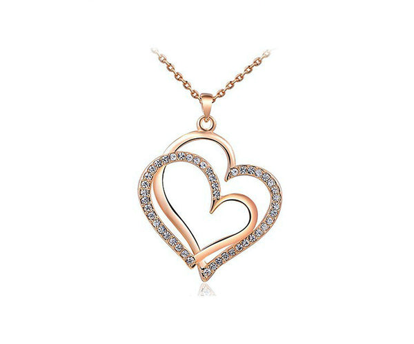 18K Rose Gold Plated Julia Necklace with Simulated Diamond