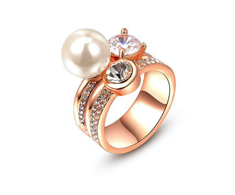 18K Rose Gold Plated Juliana Ring with Simulated Diamond