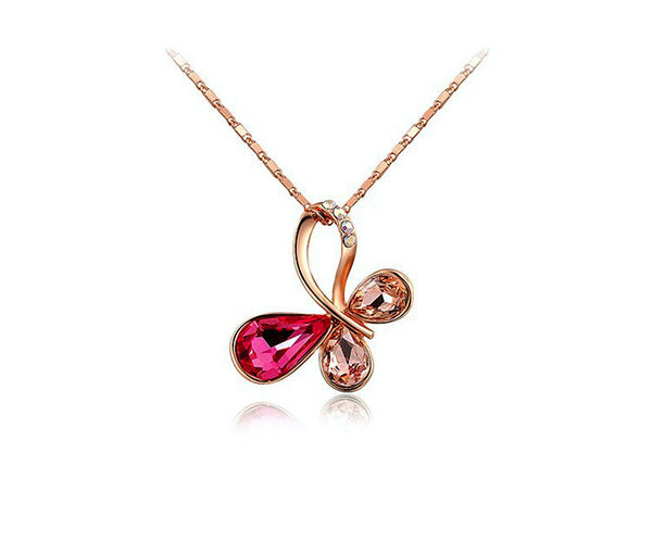 18K Rose Gold Plated Kaitlyn Necklace with Simulated Diamond