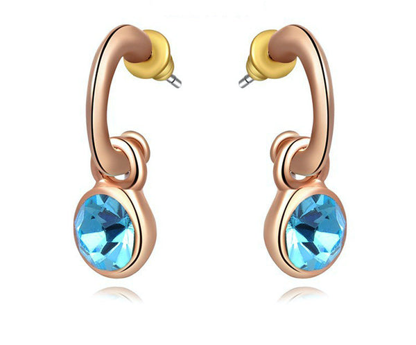 18K Rose Gold Plated Katie Earrings with Simulated Diamond