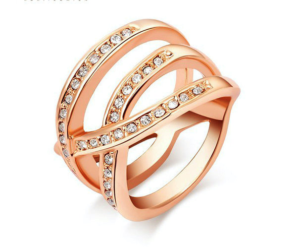 18K Rose Gold Plated Kaylee Ring with Simulated Diamond