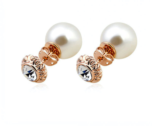 18K Rose Gold Plated Keira Earrings with Simulated Diamond