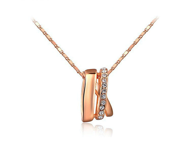 18K Rose Gold Plated Kendra Necklace with Simulated Diamond
