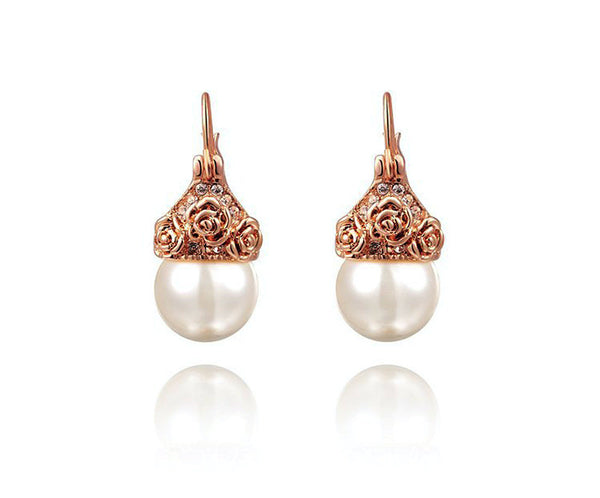 18K Rose Gold Plated Khloe Earrings with Simulated Diamond