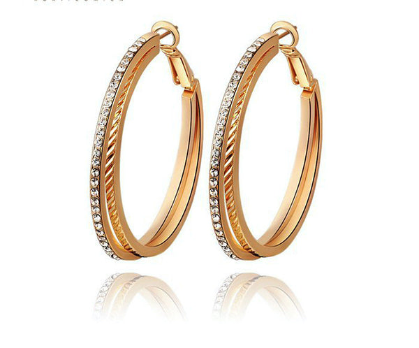 18K Rose Gold Plated Kimberly Earrings with Simulated Diamond