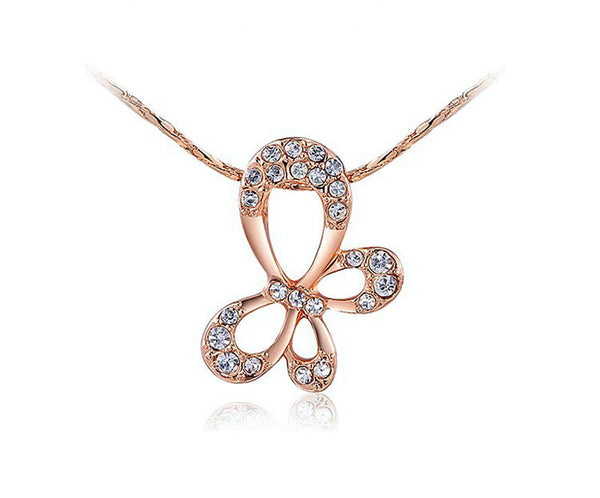 18K Rose Gold Plated Kimberly Necklace with Simulated Diamond