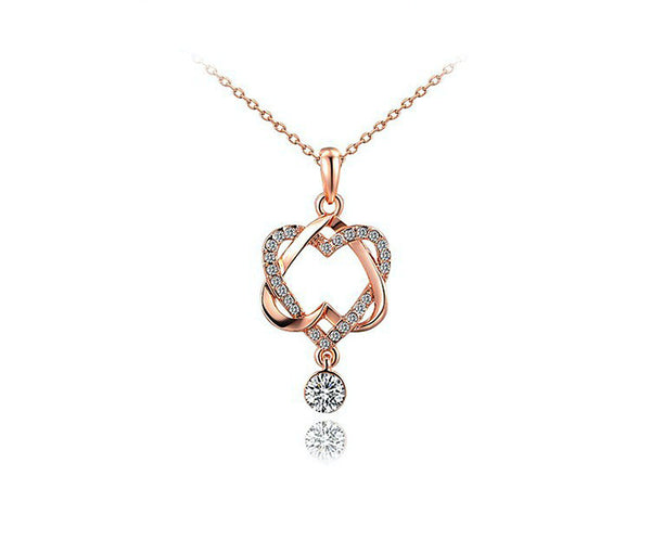 18K Rose Gold Plated Kinsley Necklace with Simulated Diamond