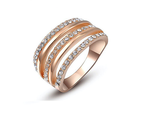 18K Rose Gold Plated Kinsley Ring with Simulated Diamond