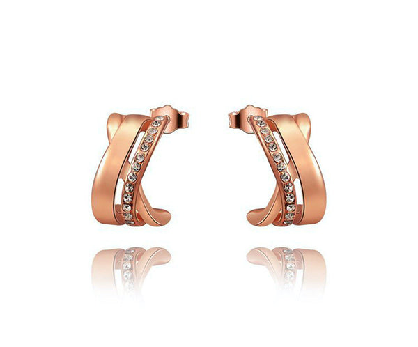 18K Rose Gold Plated Kira Earrings with Simulated Diamond