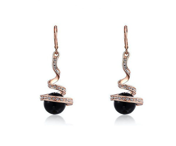 18K Rose Gold Plated London Earrings with Simulated Diamond