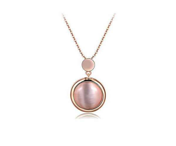 18K Rose Gold Plated Lucille Necklace with Simulated Diamond