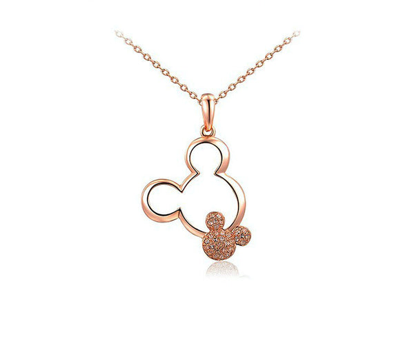 18K Rose Gold Plated Luna Necklace with Simulated Diamond