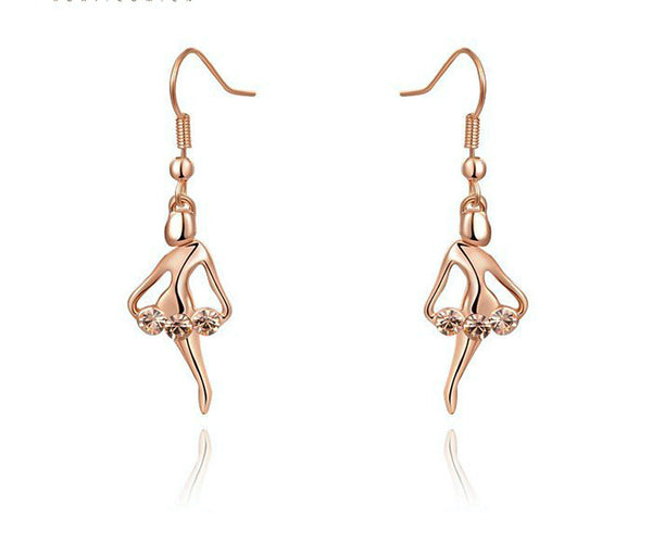 18K Rose Gold Plated Lyla Earrings with Simulated Diamond