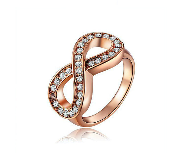 18K Rose Gold Plated Macie Ring with Simulated Diamond
