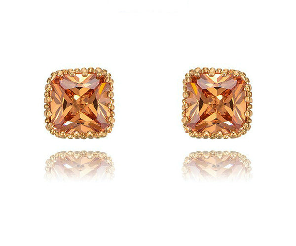 18K Rose Gold Plated Madeline Earrings with Simulated Diamond