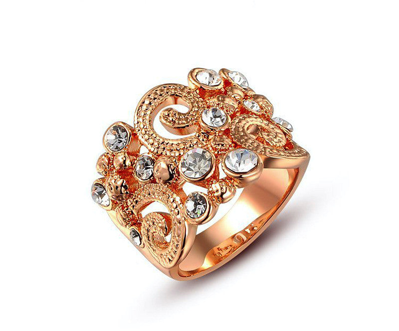 18K Rose Gold Plated Madilyn Ring with Simulated Diamond