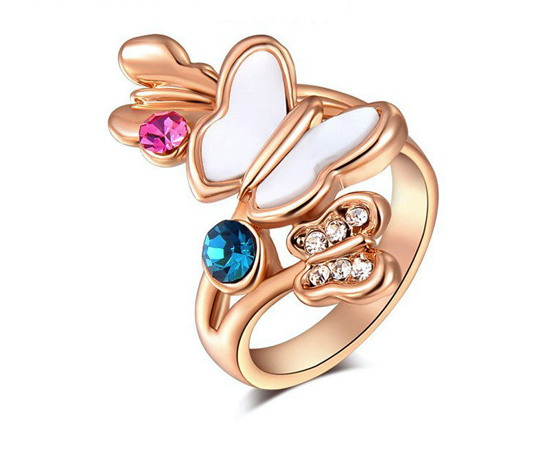 18K Rose Gold Plated Makenzie Ring with Simulated Diamond