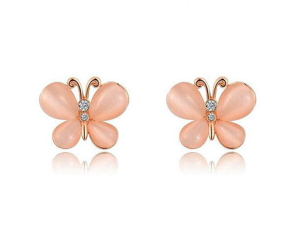 18K Rose Gold Plated Mallory Earrings with Simulated Diamond