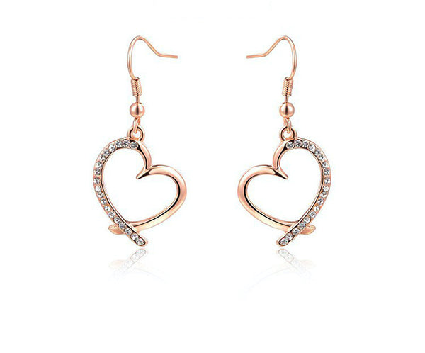 18K Rose Gold Plated Marley Earrings with Simulated Diamond