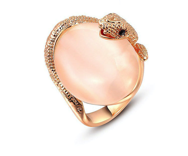 18K Rose Gold Plated Marley Ring with Simulated Diamond