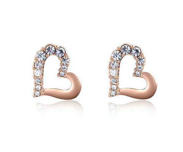 18K Rose Gold Plated Mckenna Earrings with Simulated Diamond