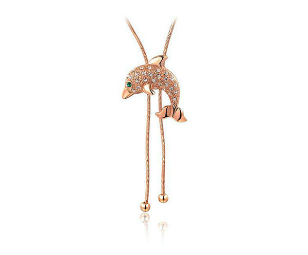 18K Rose Gold Plated Mckenna Necklace with Simulated Diamond