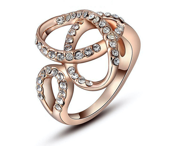 18K Rose Gold Plated Mckenna Ring with Simulated Diamond